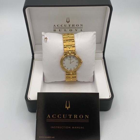 Bulova Accutron diamond accent sapphire crystal Swiss quartz watch - Picture 3 of 10